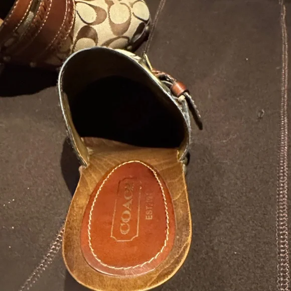 Coach Sable Signature Clog Mules with Stud Accents - Picture 6 of 7